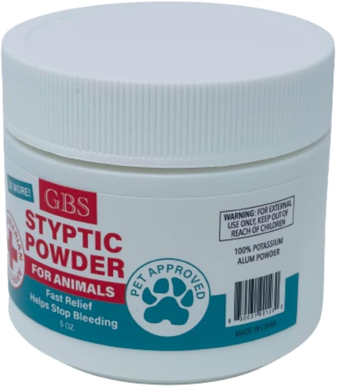 G.B.S 5 oz Styptic Powder for Animals Dogs with Sealed Top + Scoop, Cats & Birds Cutting Nails - Stop Bleeding Styptic Clotting Blood Powder – Easy to Apply (3)