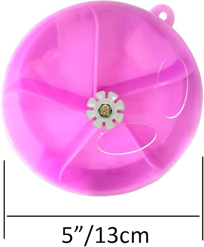 Bird Creative Foraging System Wheel Seed Food Ball Rotate Training Toy for Small and Medium Parrots Parakeet Cockatiel Conure (PURPLE)