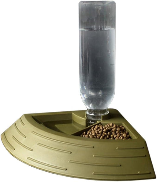 Reptile Feeder Bowl,Automatic Reptiles Water Dish Dispenser 2in1 Food and Water Feeding Bowls Terrarium Corner Bowl for Bearded Dragon Gecko Snake Lizard Turtles