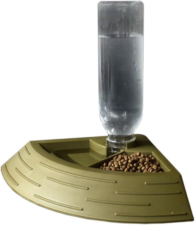 Reptile Feeder Bowl,Automatic Reptiles Water Dish Dispenser 2in1 Food and Water Feeding Bowls Terrarium Corner Bowl for Bearded Dragon Gecko Snake Lizard Turtles