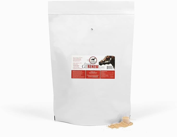 GI Renew, Probiotics for Equine, Immune and Appetite Stimulation, Prebiotics, Digestive Enzymes | Horse Supplement Providing Ulcer Relief and Organic Toxin Binder, 5 LB Pouch