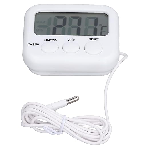 Water Thermometer, LCD Digital Display Temperature Measuring Tool for Fish Aquarium,-40~70℃