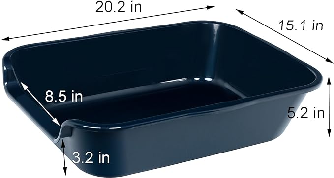 1 Pack Extra Large Dog Litter Box Pan Tray (ABS Material), Low Entry Jumbo Senior Litter Boxes for Multiple Kitten Big Cats, Pet Safe Indoor Dog Potty (Dark Blue,20" L x15 W)