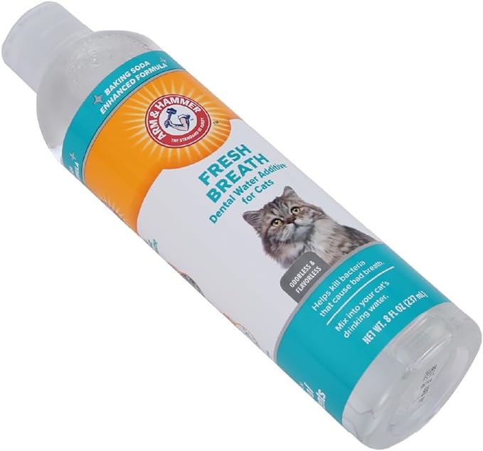 Arm & Hammer for Pets Advanced Care Dental Water Additive for Cats | Cat Teeth Cleaning Product for All Cats | Odorless and Flavorless Cat Dental Rinse, 8 Ounces (Pack of 2)