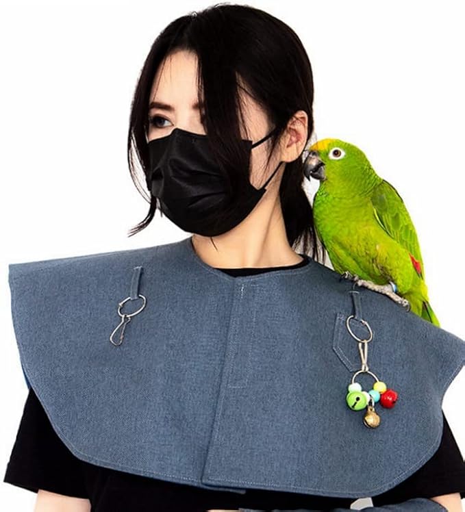 Parrot Anti-Scratch Shoulder Bird Anklet Toys, Multi-Functional Bird Diaper Flight Suits Pee Pads Diaper Poop Shawl for Small Medium Cockatiel Parakeet Macaw Lovebirds Finches (Shoulder Protector-XL)