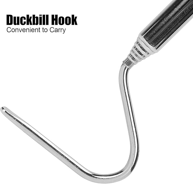 Collapsible Snake Hook 27" Stainless Steel Extensible Snake Catcher Capture Hook Snake Shaft Retractable Reptile Hook Portable Mini Snake Hook Snake Tongs and Snake & Reptile Hook Snake Catching