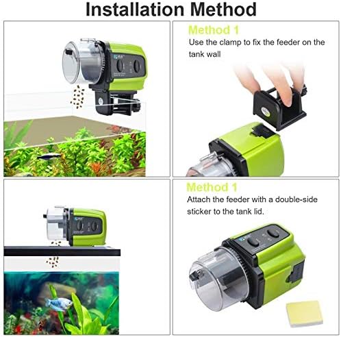 Automatic Fish Feeder, Lychee Fish Feeder Fish Food Vacation Feeder Moisture-Proof Electric Timing Automatic Feeder for Aquarium Fish Tank