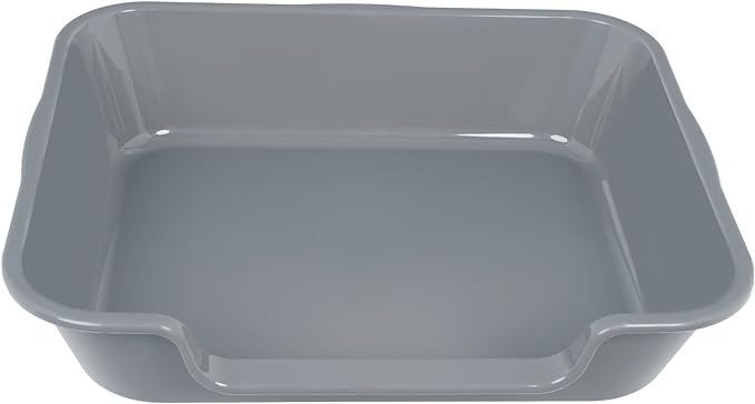 1 Pack Extra Large Dog Litter Box Pan Tray (ABS Material), Low Entry Jumbo Senior Litter Boxes for Multiple Kitten Big Cats, Pet Safe Indoor Dog Potty (Dark Gray, 24" L x 20" W)