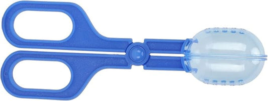GLOGLOW Reptile Feeding Tool, Reptile Feeding Clamp Reptile Feeding and Cleaning Tool Reptile Poop Scoop with Vents for Tortoise (Blue)