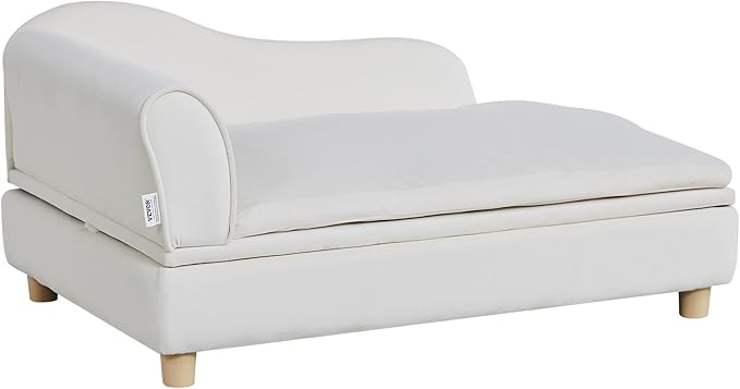 VEVOR Pet Sofa, Dog Couch for Large-Sized Dogs and Cats, Soft Velvety Dog Sofa Bed, 110 lbs Loading Cat Sofa, White