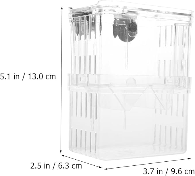 Fish Breeding Box for Aquarium - 2Pcs Plastic Fish Box Fish Tank Hatchery Incubator Box Hatching Boxes with Suction Cups for Shrimp