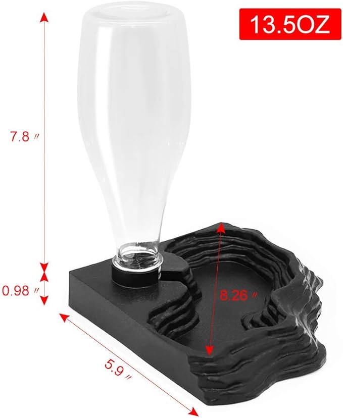 SLSON Reptile Water Feeder Automatic Water Dispenser Waterer 13.5Oz Feeding Accessories for Turtle Bearded Dragons Lizards Geckos for Terrarium Tank