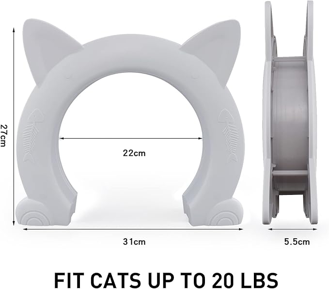 Cat Door,Wulikeke Interior Cat Door Pet Door for Cats Indoor Cat Door Fit Cats up to 25 lbs,with Screws Interior/Install Easily/Interior cat Door Without Flap, XL