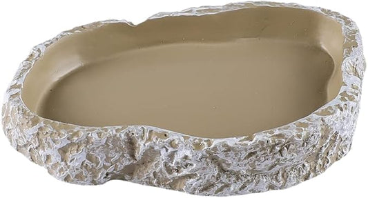 Rock Water/Food Dish for Amphibians, Reptiles and other little critters - Made from Premium Non-Toxic Resin - SMALL SIZE
