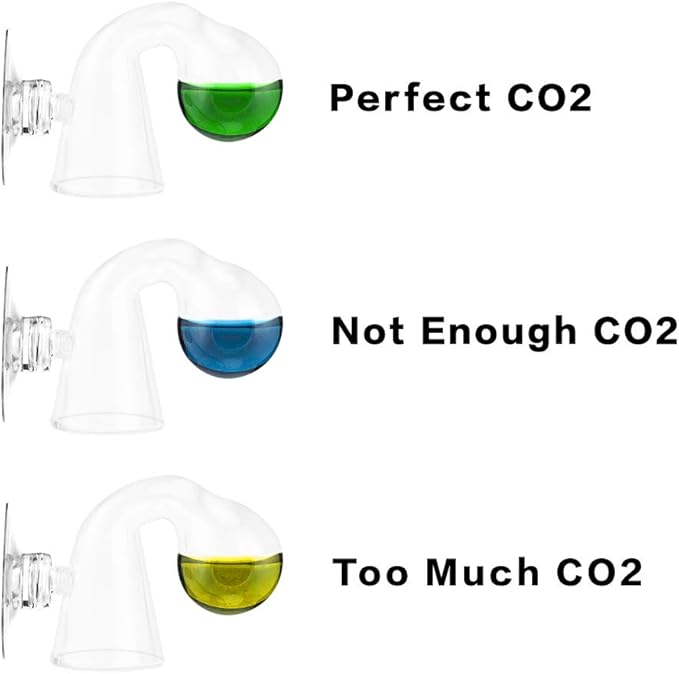 Senzeal CO2 Drop Checker Glass Aquarium Monitor CO2 Indicator for Planted Fish Tank