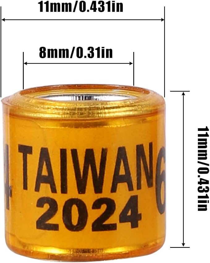 50Pcs Multicolor Aluminium Pigeon Leg Rings with 2024 Taiwan Training Identify Birds Foot Ring Identify 8mm Plastic Bird Leg Bands (Orange)