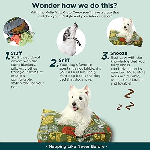 Molly Mutt Water-Resistant Dog Bed Liner, Polyester Bed Liner for Dogs, Easy to Clean, Gray, Small,22"x27"x4.75"