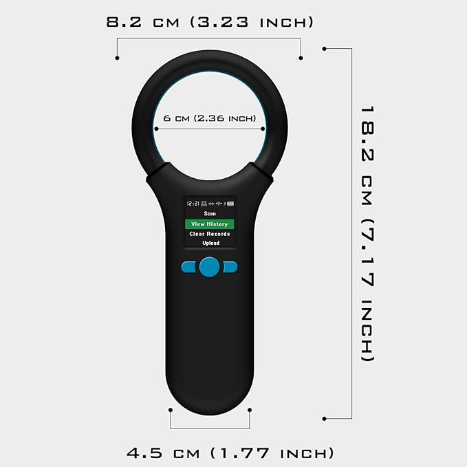 Smoostart Multifunction Bluetooth Microchip Scanner, Pet Microchip Reader with Latest operating system, FDX-B/EMID 500 Records Data history locally available Or Upload to PC/Cell Phone/PAD