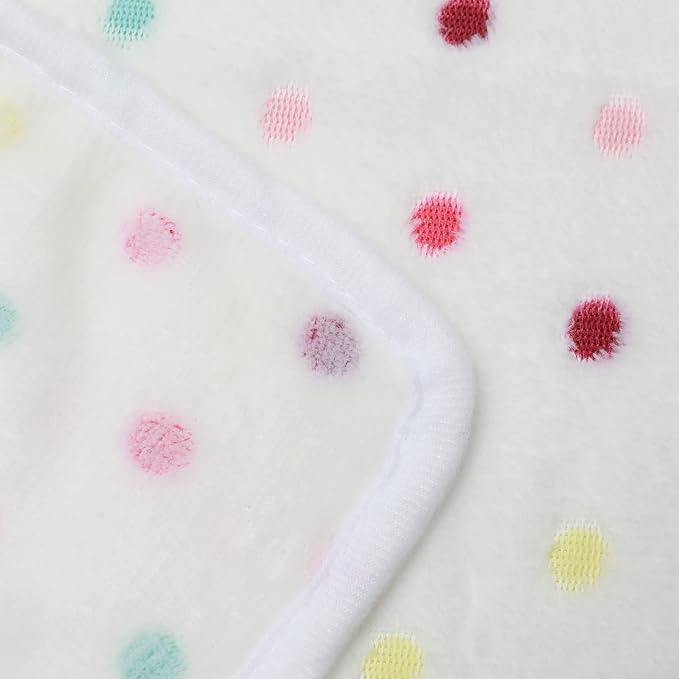 Luciphia 1 Pack 2 Pet Blankets for Dogs Cats, Fleece Print Dog Cat Blankets for Small Medium Large Puppy Kitten, Dot Grey White Large(41x31 inch)