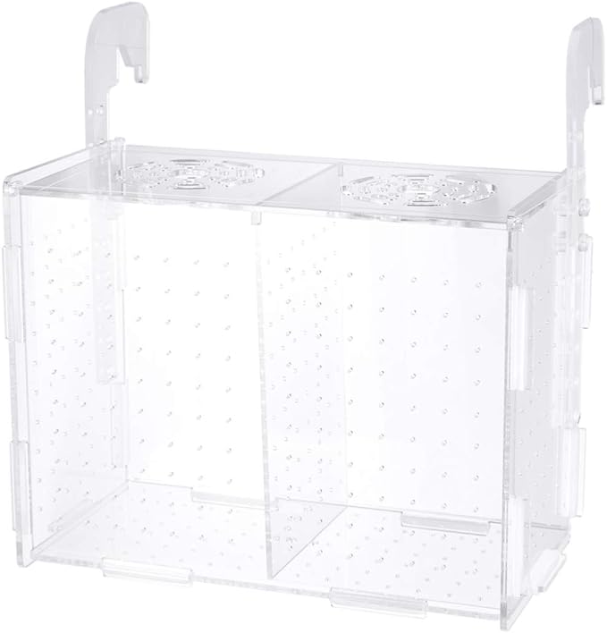 Breeding Box for Fish Tank-Transparent Fish Tank Breeding Box Aquarium Incubator Hatching Boxes Multifunctional Acrylic Fish Tank Holder(Hook Pattern)