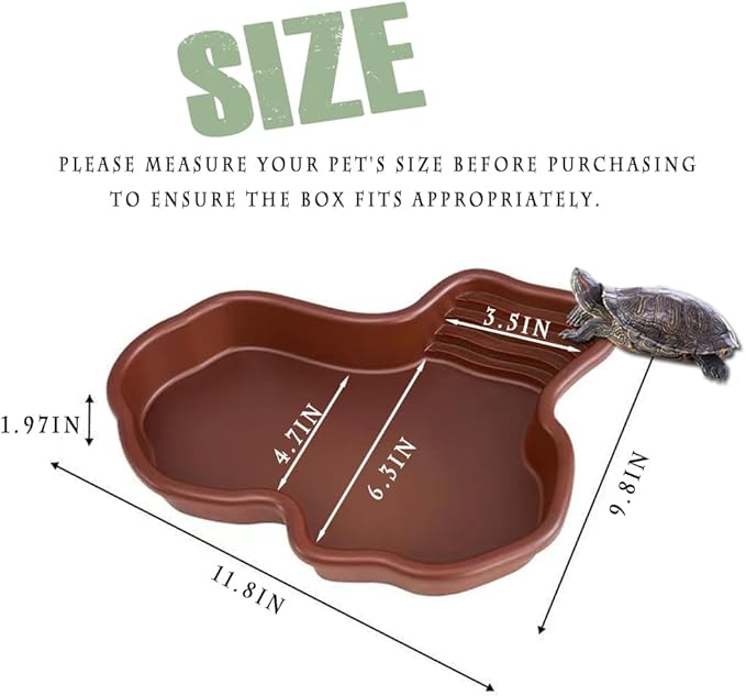 Reptile Water Pool for Turtle Bathing - Reptile Habitat Accessories and Enclosure for Salamander, Bearded Dragon, Lizard, Frog, Snake, Gecko - Reptile Food Feeding Water Bowl & Tweezers & Bath Tub Set