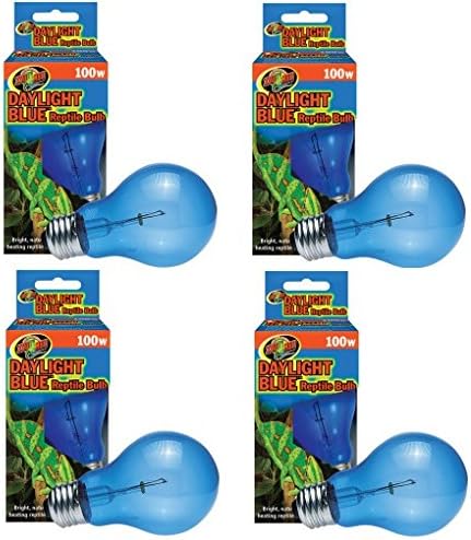 (4 Pack) Zoo Med Daylight Blue Reptile Bulbs - 100 Watt Each