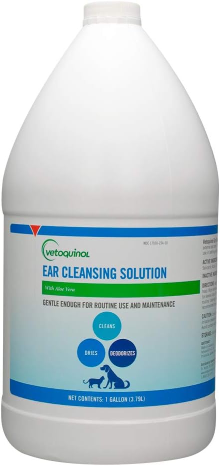 Vetoquinol Ear Cleansing Solution for Dogs and Cats, 128oz