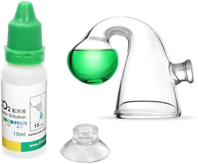 Glass Drop Checker Kit with 15ml Co2 Checker Solution Monitor of Planted Tank Co2 Levels for Aquarium Plant Fish Tank Test CO2 Kit