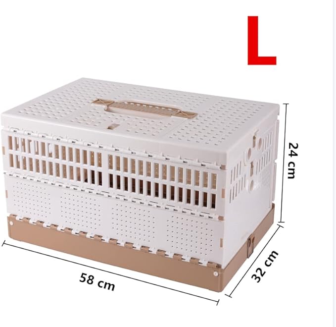 Plastic Folding Pigeon Cage, Portable Pet Bird Travel Cage Carrier Pigeon Cage Pairing Cage Pigeon Nest Box Easy to Clean for Training and Release Competition (L)