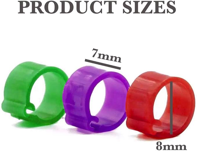 100PCS Chicken Leg Bands for Chickens 8mm Chicken Bracelet 10 Colors Goose Bands Poultry Leg Bands Chicken Charms Leg Bands Bird Ankle Band Racing Pigeon Bands Plastic Multi Color Foot Band Clips