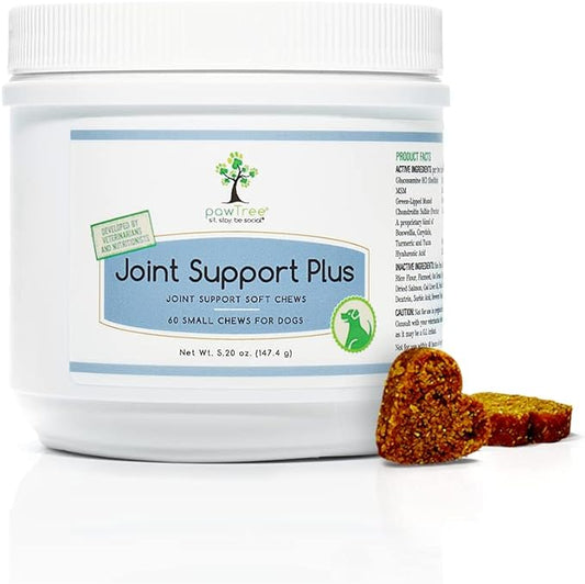 pawTree Joint & Hip Support Supplement for Dogs with Glucosamine, Chondroitin, MSM, Tumeric & Green Lipped Mussels - Vitamins, Supplements & Health Essentials - All-Natural Mobility Soft Chews