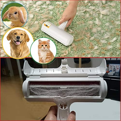 Nado Care Pet Hair Remover Roller - Lint Roller for pet Hair - Self Cleaning Dog & Cat Hair Remover - Remove Dog, Cat Hair from Furniture, Carpets, Bedding, Clothing and More. White