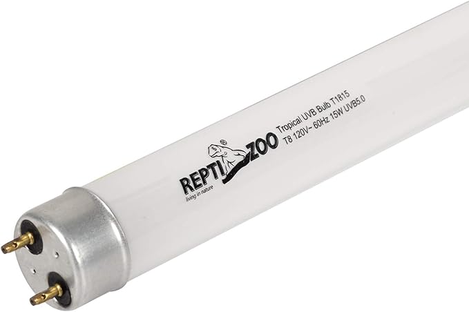REPTI ZOO T8 Terrarium Reptile Fluorescent UVB T8 18 Inches 15W Compact Reptile Bulb Tropical Terrarium Lamp Tube