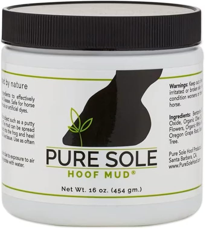 Thrush Treatment for Horses - Pure Sole Hoof Mud - Hoof Clay for Horses - A Horse Hoof Care Product for Thrush, White Line, and Hoof Wall Separation | Use Regularly for A Healthy Hoof. - 16 oz.