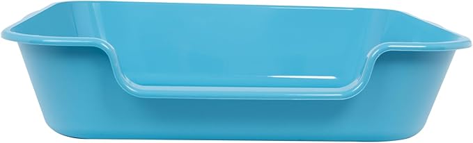 2 Pack Extra Large Dog Litter Box Pan Tray (ABS Material), Low Entry Jumbo Senior Litter Boxes for Multiple Kitten Big Cats, Pet Safe Indoor Dog Potty (Light Blue, 24" L x 20" W)