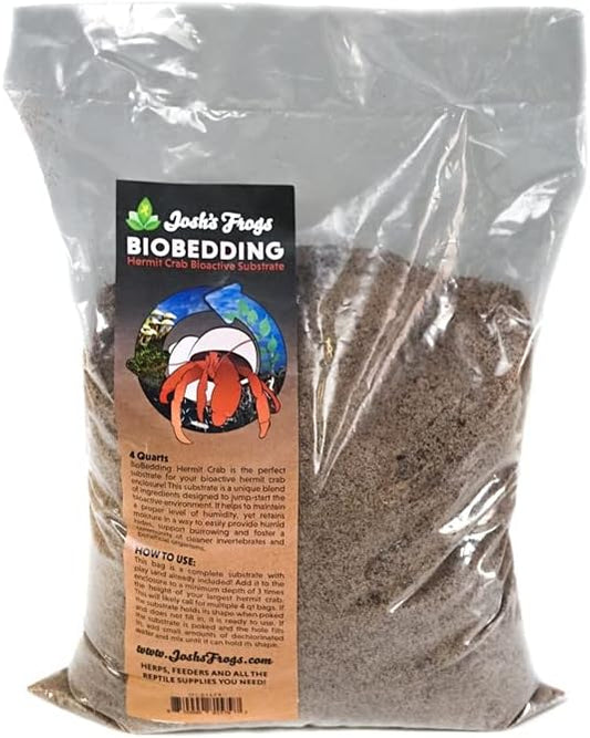 Josh's Frogs Hermit Crab BioBedding Bioactive Substrate (4 Quart (Sand Included))