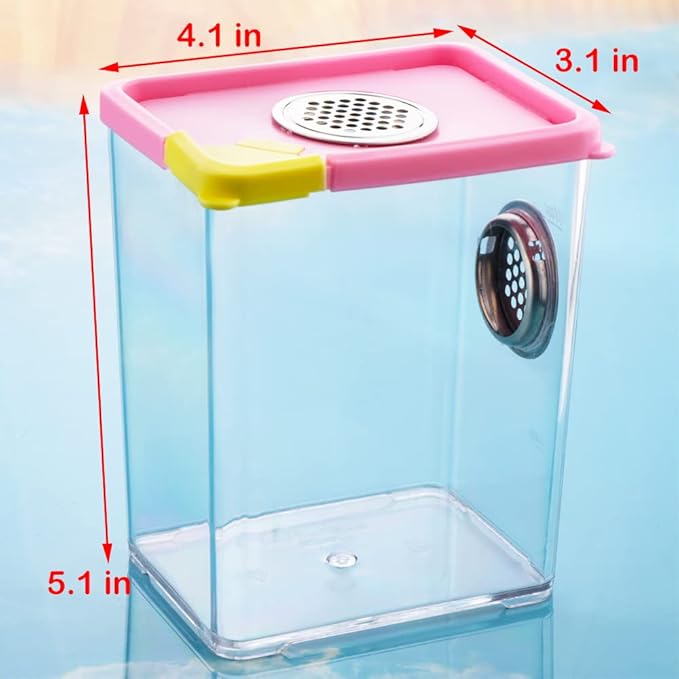 Spider Breeding Box Tarantula Transparent Feeding Box Hatching Container Insect Catcher Butterfly Habitat Cage(4.1" x 3.1" x 5.1")