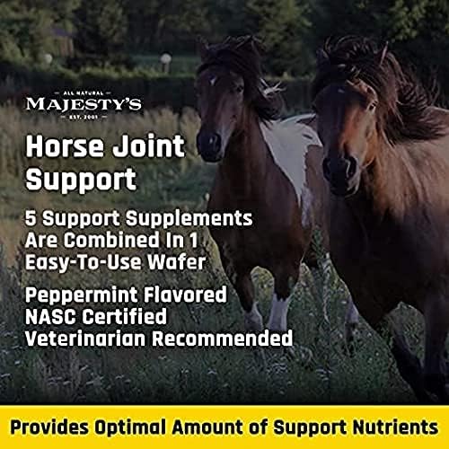 Majesty's Flex HA Wafers - Superior Performance Horse/Equine Joint Support Supplement - HA, Vitamin C, Yucca, Glucosamine (Peppermint, 2 Pack(120 Count Total))