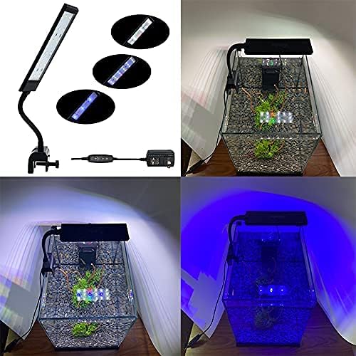 Fish Tank Clip on Light, VARMHUS RGB Clamp Aquarium Light Fish and Plant Aquarium Lighting with Timer Dimmer for Sunrise and Sunset (7W)