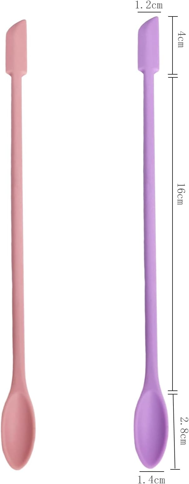 2Pcs Reptile Spoon, Reptile Powder Fruit Mixing Stirring Food Long Handle Feeding Tool Fit Crested Gecko Gargoyle Bearded Dragon