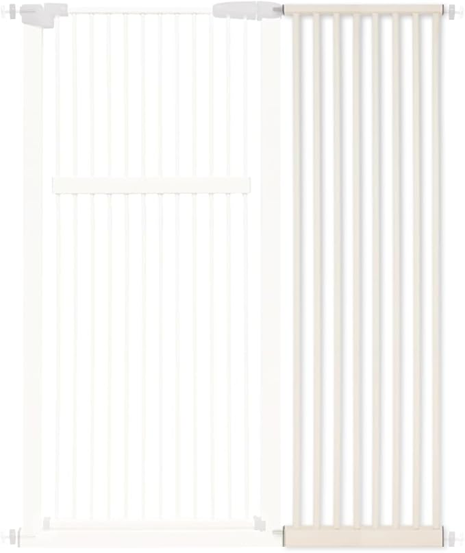 Extra Tall Pet Gate 55.12" High Pressure Mounted 16.73" Wide Extension kit 1.37" Gap (16.73", Cream White)