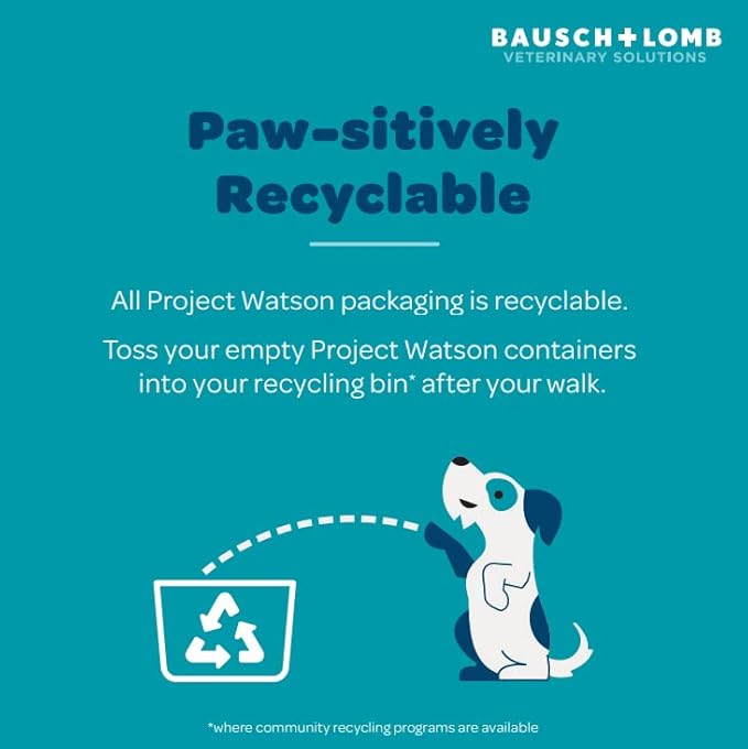 Project Watson Bausch + Lomb Eye Wash for Dogs, Help Remove Tear Stains & Support Eye Health, Gentle pH Balanced Formula to Help Reduce Risk of Infection, Fragrance Free, 4 Fl Oz