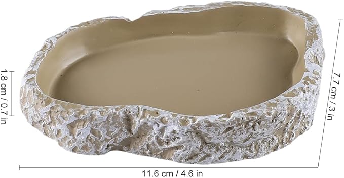 Rock Water/Food Dish for Amphibians, Reptiles and other little critters - Made from Premium Non-Toxic Resin - SMALL SIZE