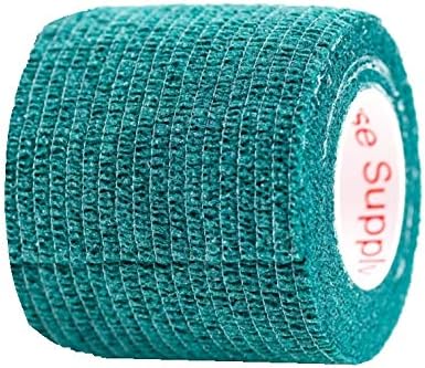 2 Inch Vet Wrap Tape Bulk (Hunter Green) (Pack of 6) Self Adhesive Adherent Adhering Flex Bandage Grip Roll for Dog Cat Pet Horse