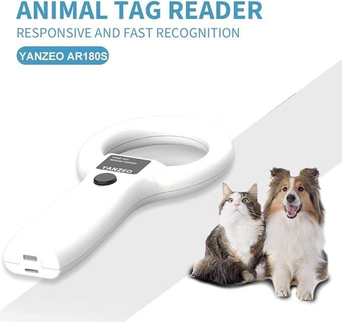 YANZEO AR180S Pet Microchip Reader Scanner, RFID EMID Animal Handheld Reader,134.2kHz Pet ID Scanner Rechargeable Animal Chip Scanner Pet Tag Scanner FDX-B(ISO 11784/11785)