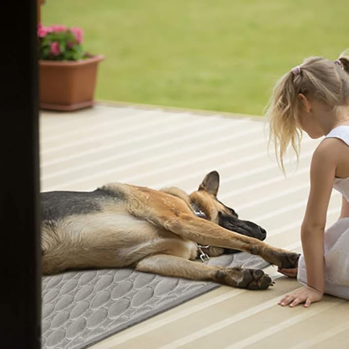 Washable Dog Cooling Mat Ice Silk Cooling Mat for Dogs Pet Self Cooling Pad Blanket Dog Cooling Pad for Indoor & Outdoor Car Seats