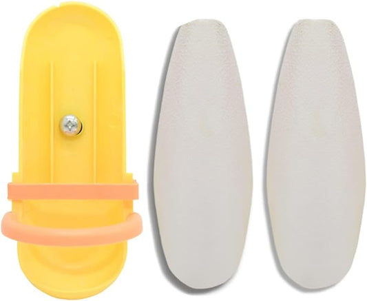5.9"-6.53" Large Bird Cuttlebone for Parakeets, Cuddle Bone with Plastic Holder, Cuttlefish Bone for Sharp Beaks, Natural Birds Calcium Suitable for Parrots Cockatiels Budgie, 2pcs