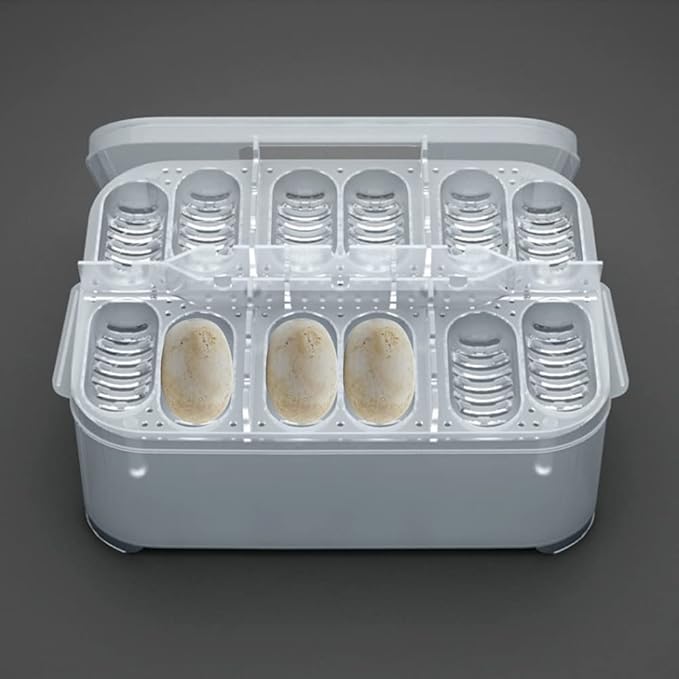 12 Grids Reptiles Eggs Incubator Tray,Incubation Box for ing Snake, Lizards,Reptile Breeding Box Reptile Transparent Box Incubator Supplies