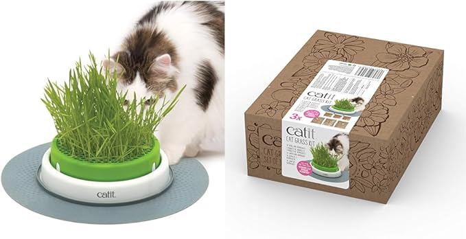 Catit Senses 2.0 Grass Planter & Catit Senses 2.0 Cat Grass Kit (Set of 3)