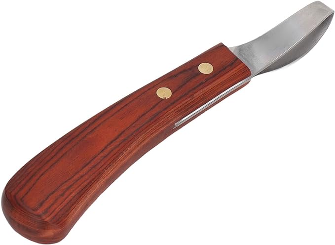 Hoof Knife for Horses, Hoof Knife, Double Edged Hoof Trimming Knife with Wooden Handle, Horse Farrier Tool